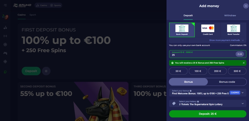 Bruno Casino Deposit
