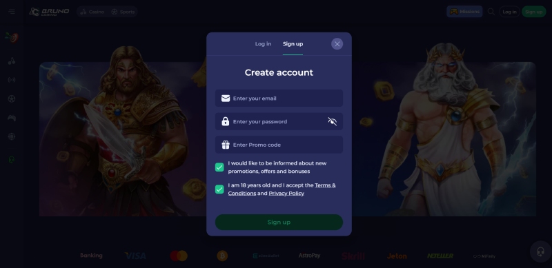Bruno Casino Registration