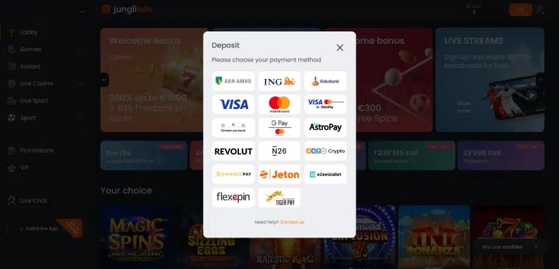 JungliWin Deposit